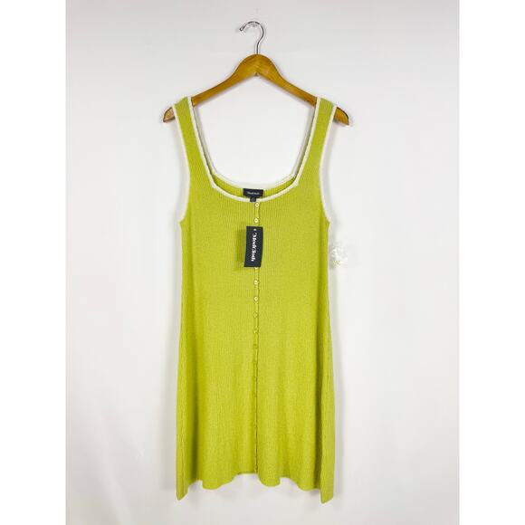 Mod Cloth Women's Matcha do About Nothing Sweater Dress Large Lime Green - Picture 2 of 15
